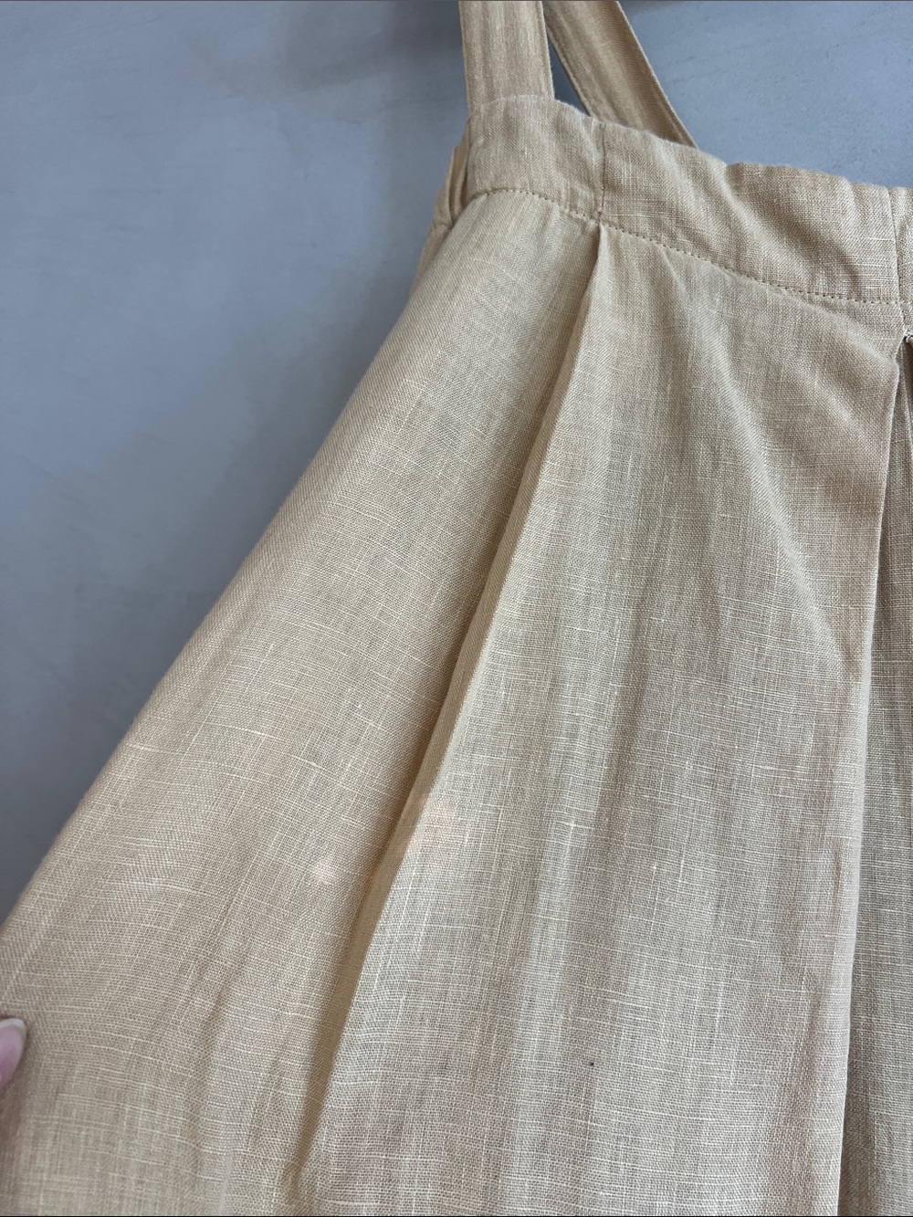 Black Crane Linen Jumpsuit in Pale Yellow - Picture 2 of 6